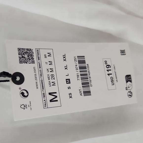 Zara Eyelet White Dress NWT - Picture 6 of 9